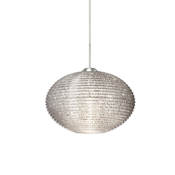 Besa Lighting Pape 10 Cord Pendant, Glitter, Satin Nickel Finish, 1x100W Incandescent 1JT-4912GL-SN - main